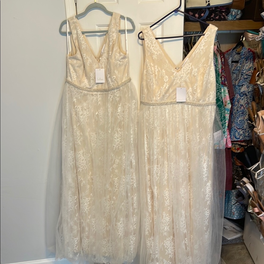 Lulu's Cream Lace Wedding Dress